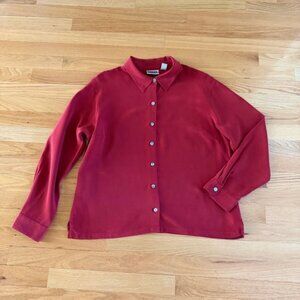 Chico's Design Red Silk Blouse Size 2 or Large